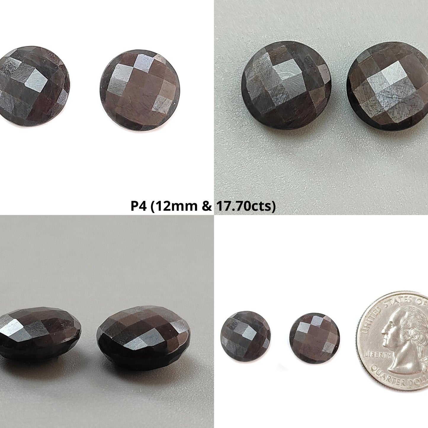 Silver Gray Sapphire Gemstone Faceted Cut: Natural Untreated Unheated Sapphire Cushion, Round Shape Faceted Pair for Jewelry