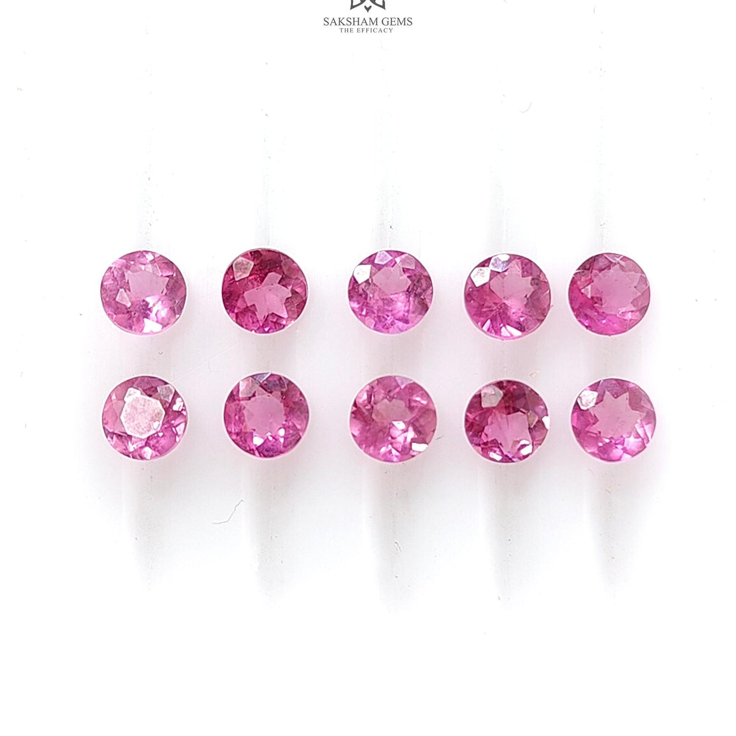Pink Tourmaline Gemstone Faceted Cut: Natural Untreated Tourmaline Round Shape Lot For Jewelry