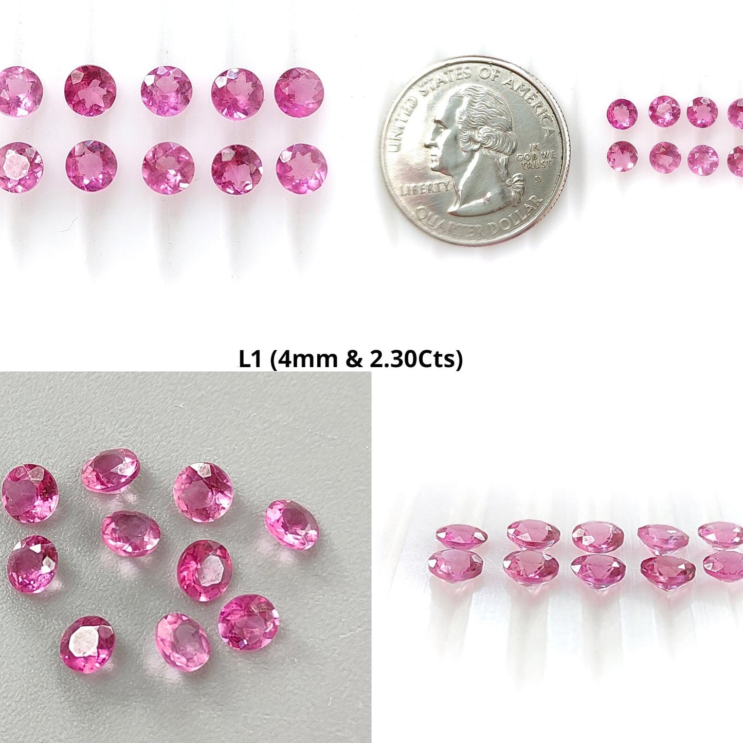Pink Tourmaline Gemstone Faceted Cut: Natural Untreated Tourmaline Round Shape Lot For Jewelry