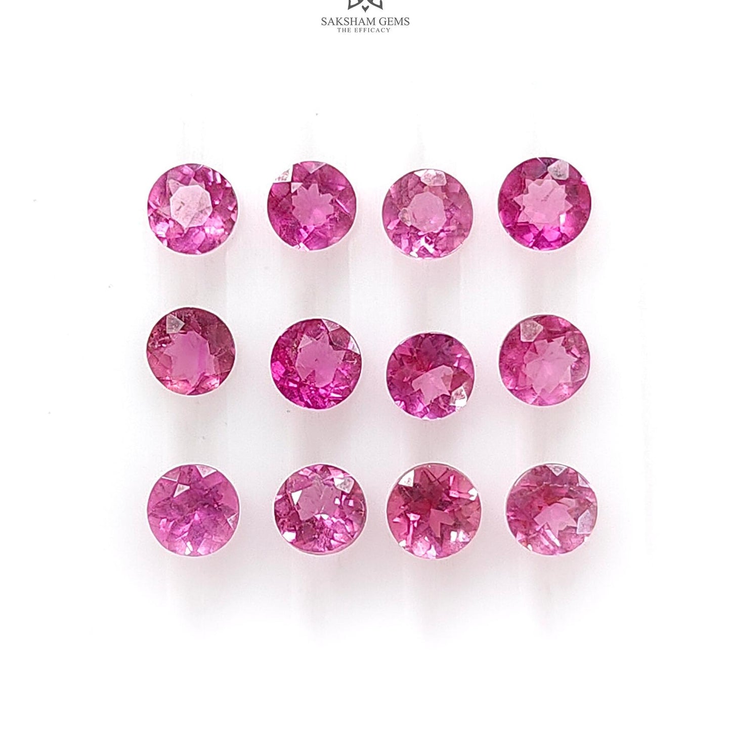Pink Tourmaline Gemstone Faceted Cut: Natural Untreated Tourmaline Round Shape Lot For Jewelry