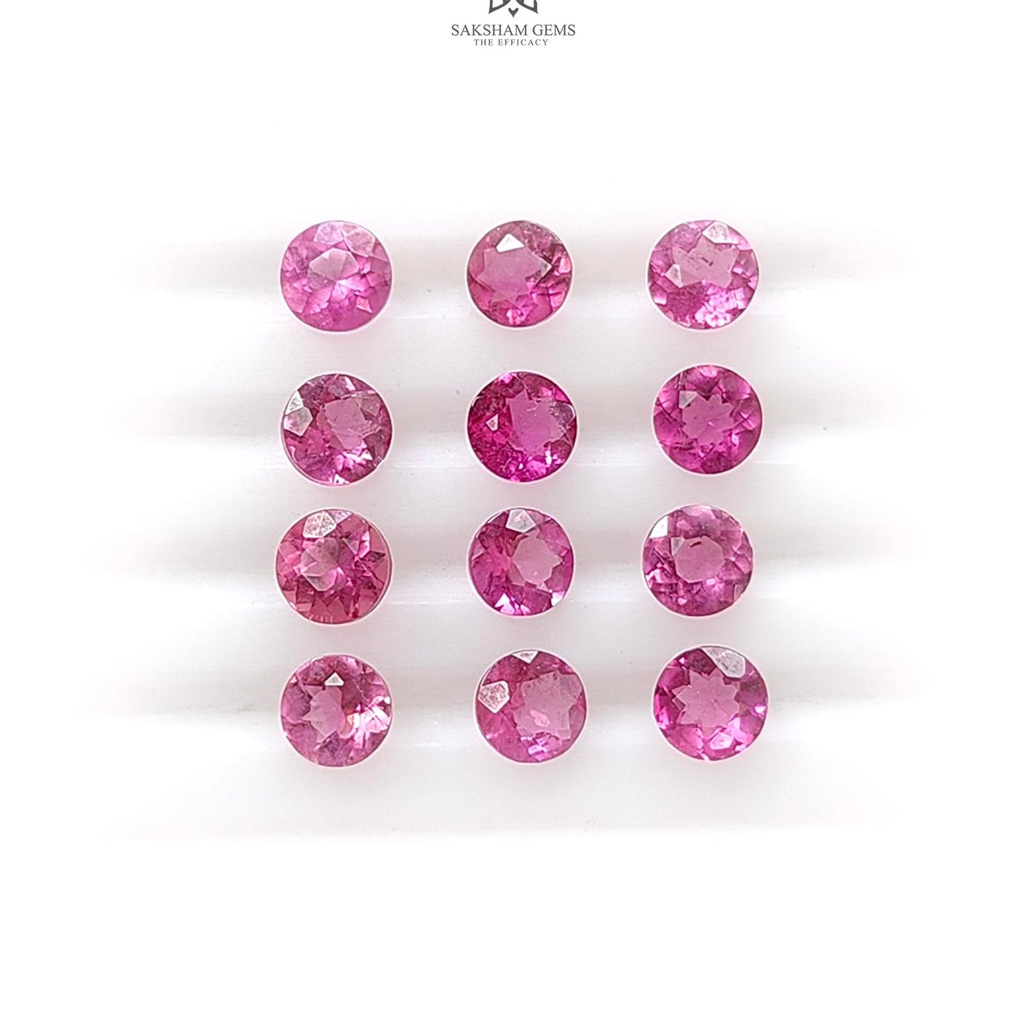 Pink Tourmaline Gemstone Faceted Cut: Natural Untreated Tourmaline Round Shape Lot For Jewelry