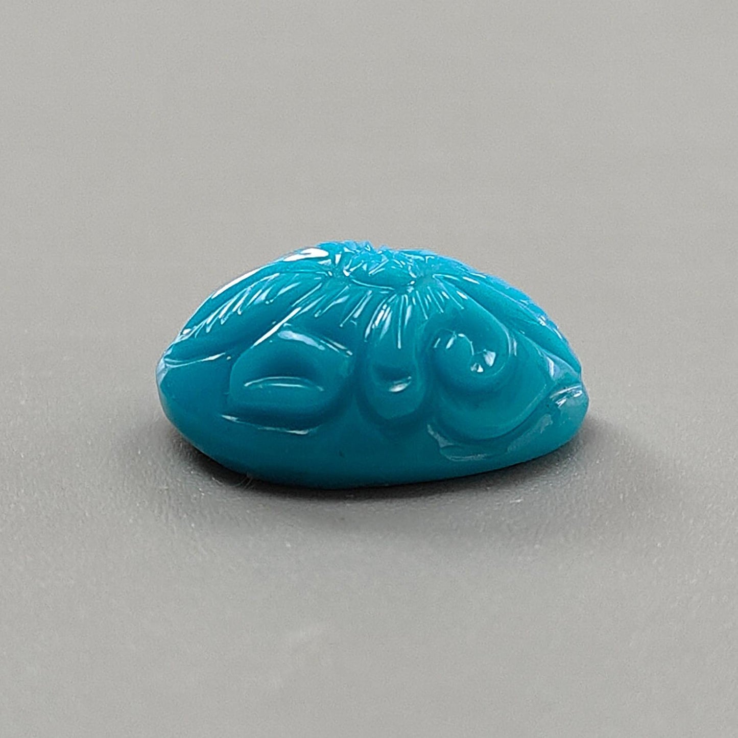 Blue Turquoise Gemstone Carving: 11.30cts Natural Turquoise Hand Carved Oval Shape Cabochon 18*14mm 1pc for Jewelry December Birthstone