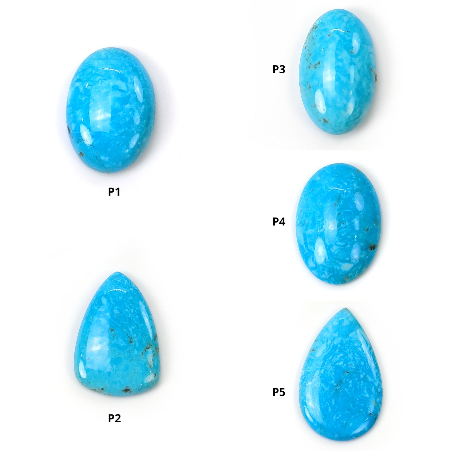 Blue TURQUOISE Gemstone Cabochon : Natural Untreated Sleeping Beauty Arizona Turquoise Oval, Pear Shape 20*32mm - 52*31mm 1pc-Saksham Gems