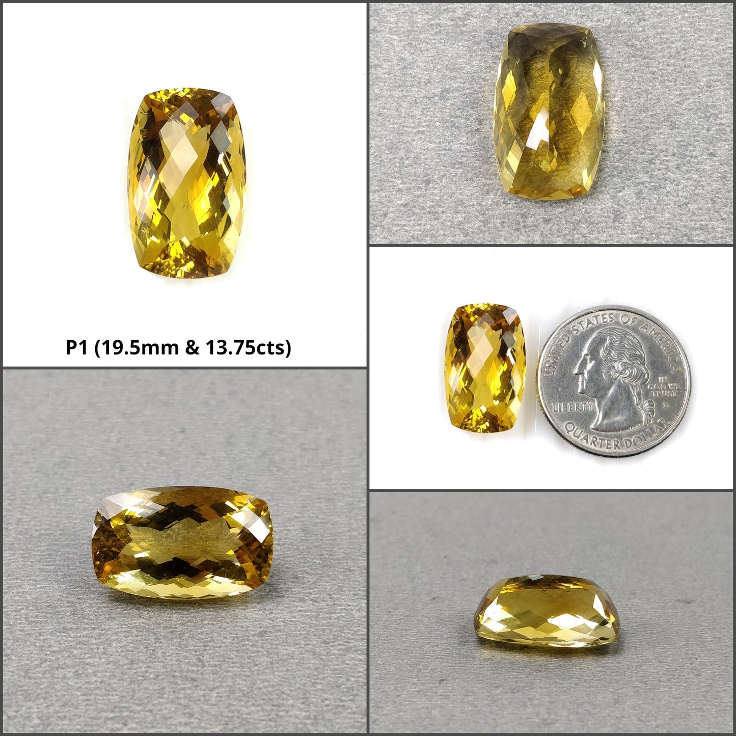 Checker Cut Citrine