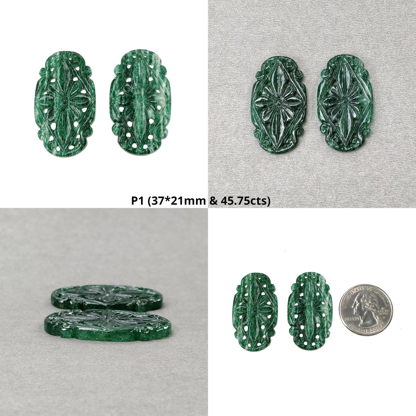 GREEN QUARTZ Gemstone Carving : Natural Untreated Quartz Hand Carved Oval Egg Uneven Shape Pair