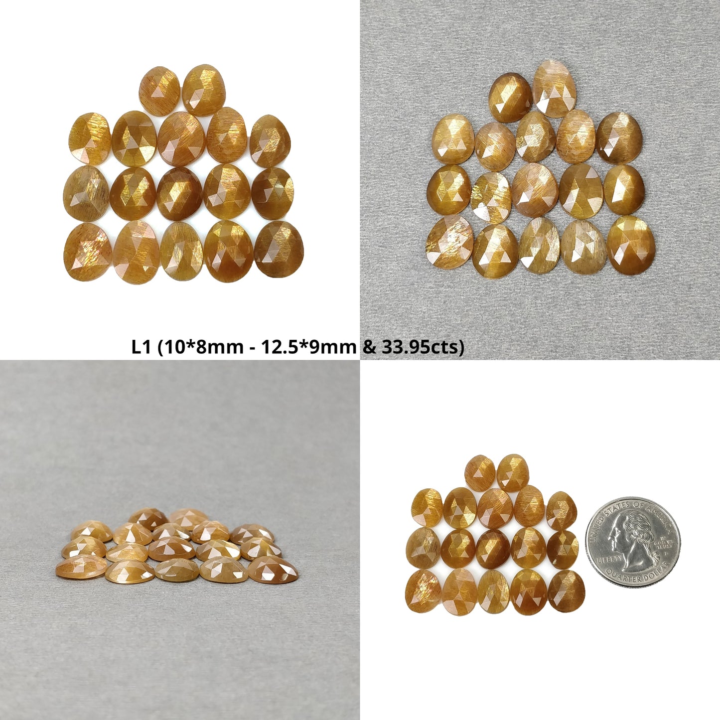 Multi Color MOONSTONE Gemstone Rose Cut : Natural Untreated Unheated Moonstone Uneven Egg Shape 17pcs 18pcs 19pcs