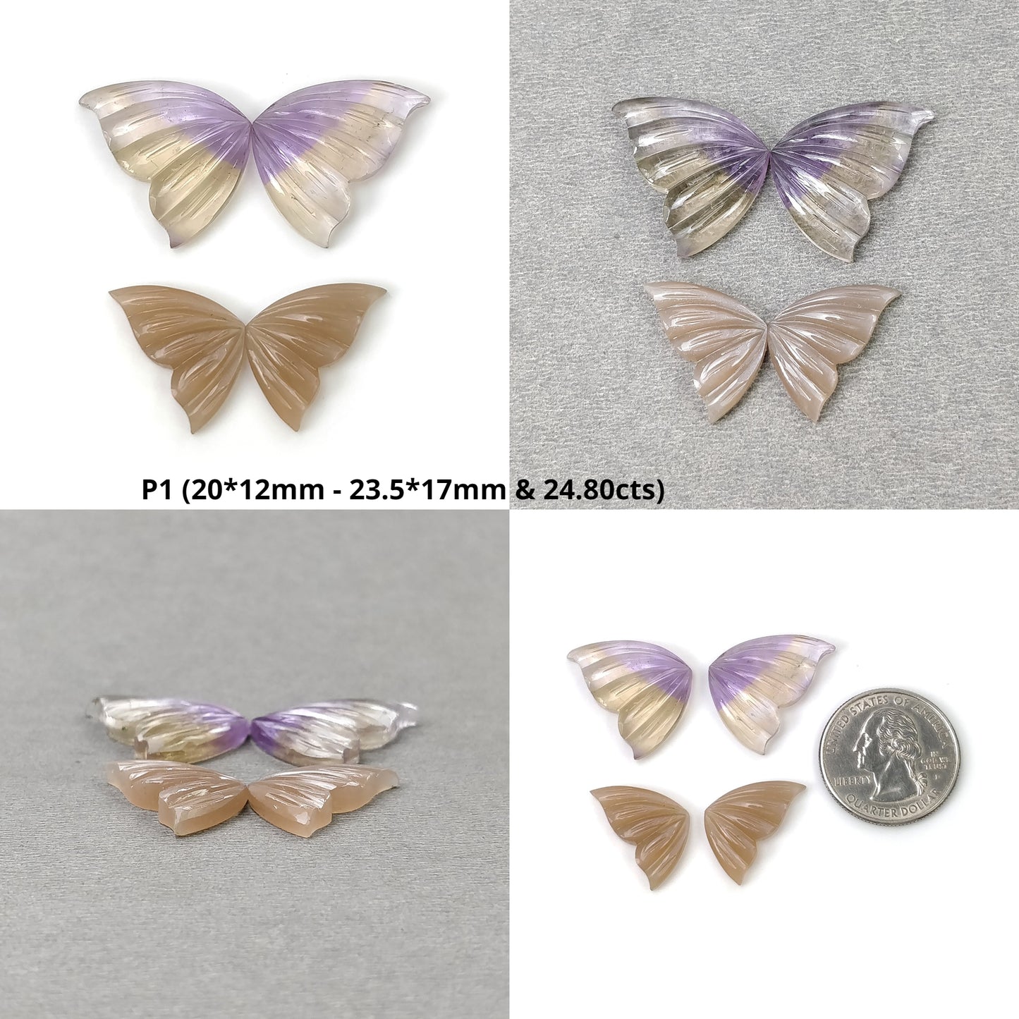 Peach Moonstone Butterfly