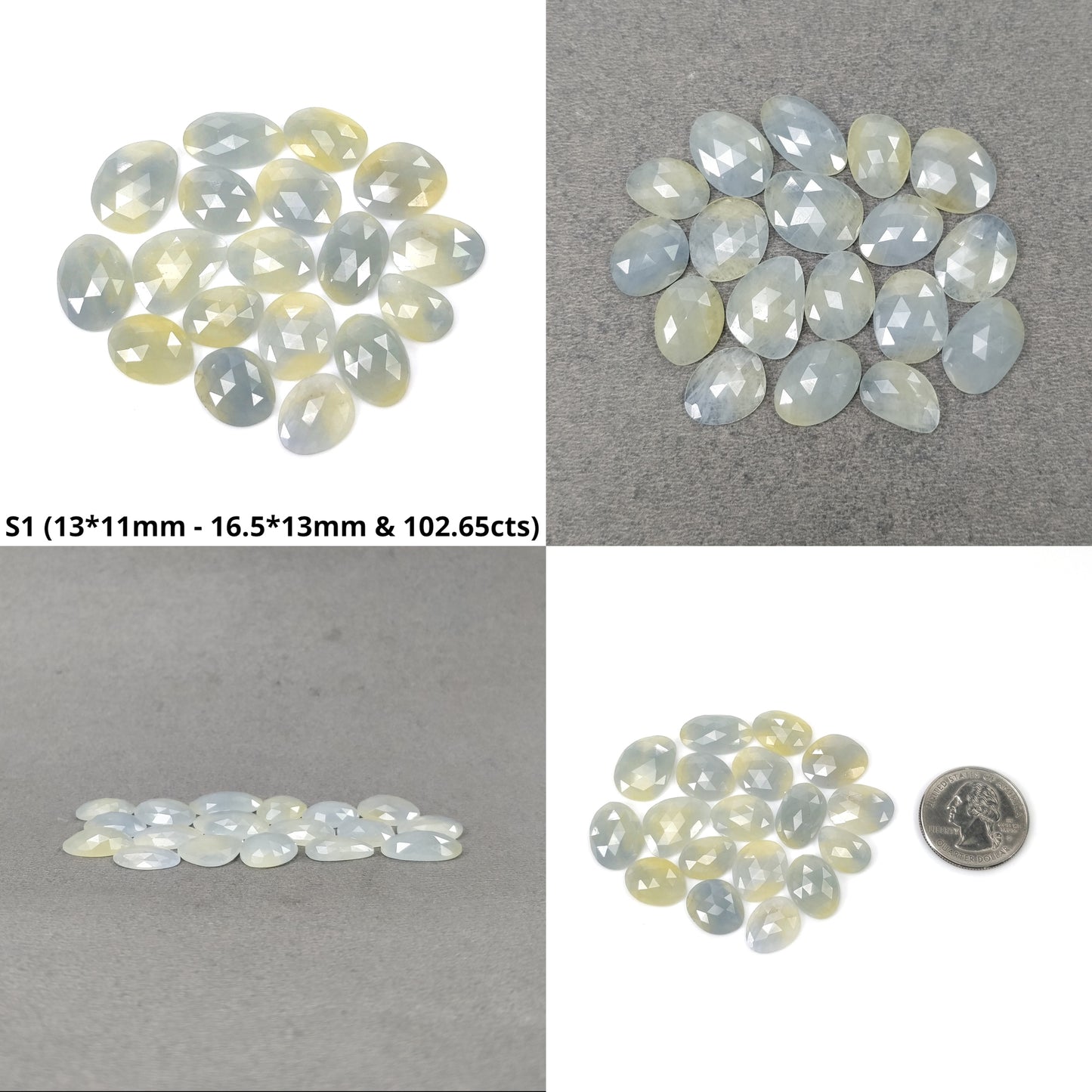 Sapphire Gemstone Rose Cut : Natural Untreated Unheated Sapphire Bi-Color Uneven Shape Lots