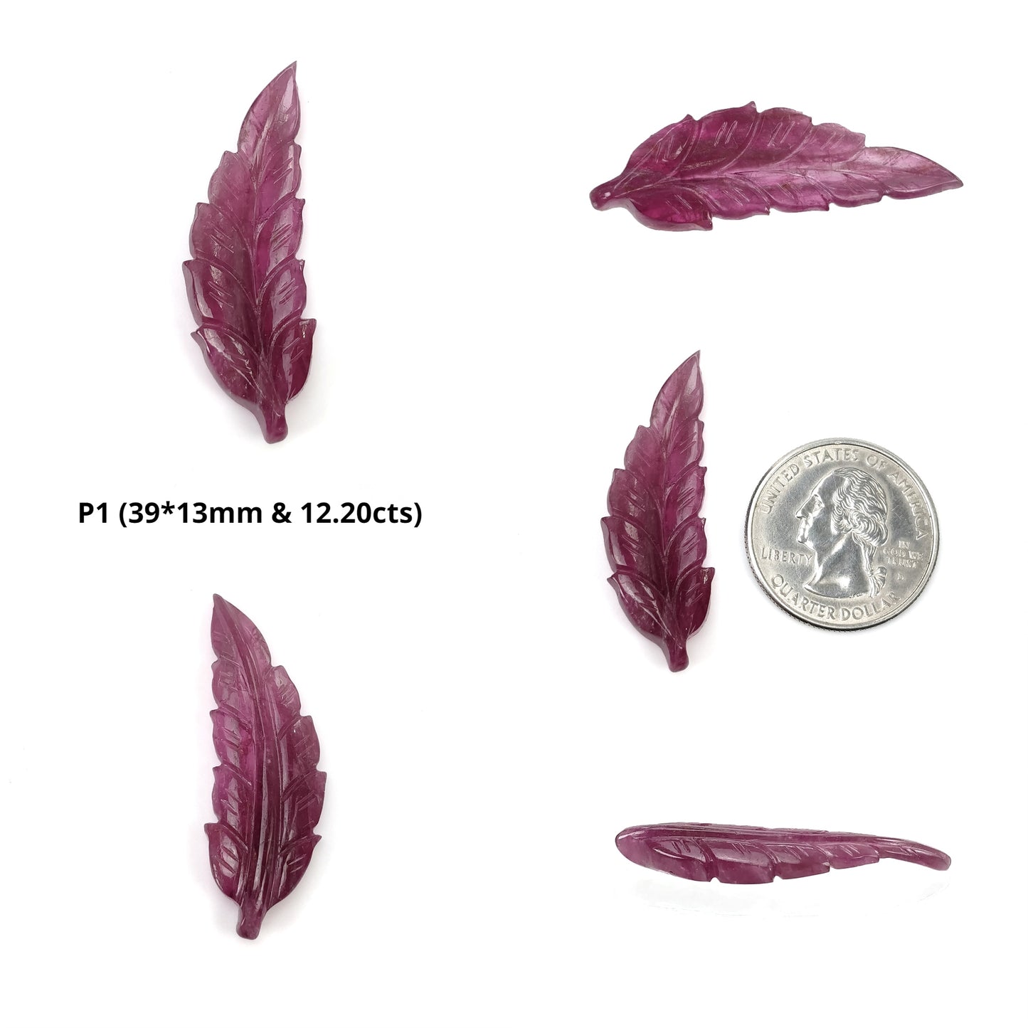 Watermelon Tourmaline Gemstone Carving : Natural Untreated Unheated Bi-Color Tourmaline Hand Carved Leaf