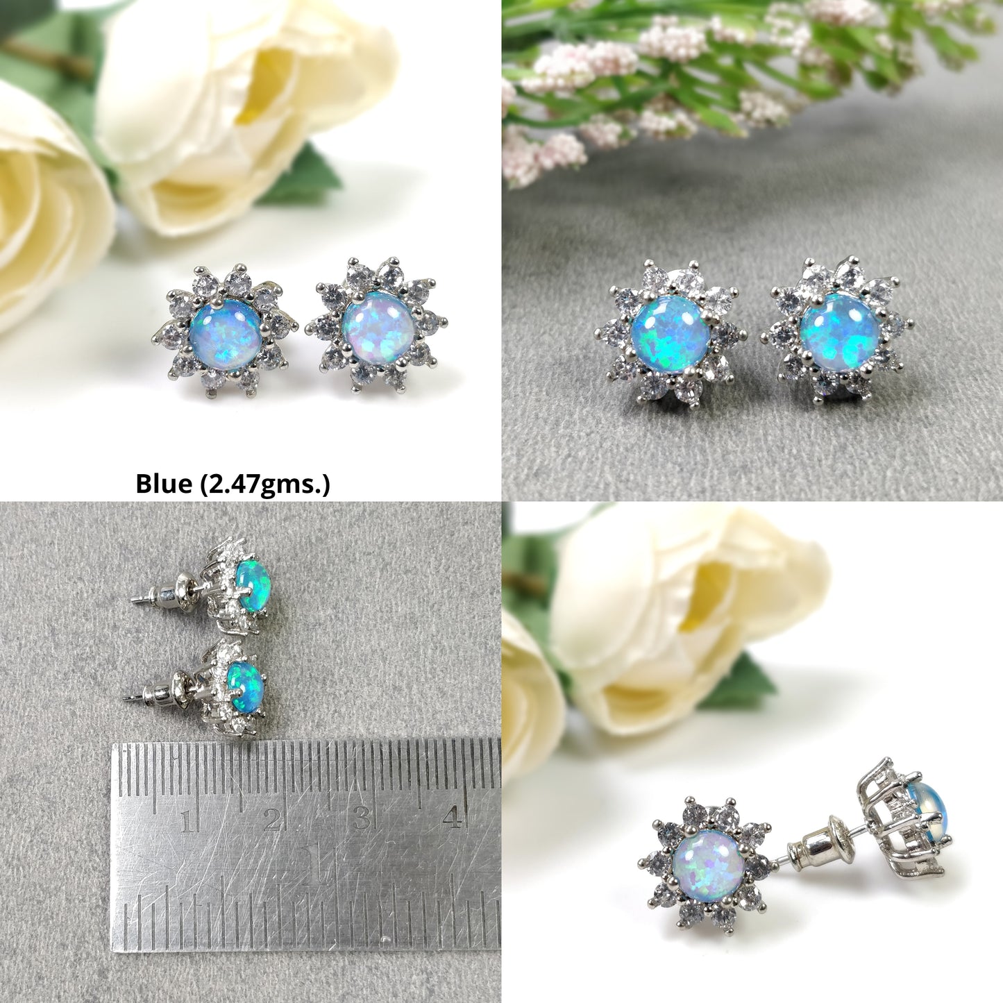 Blue Opal Earrings