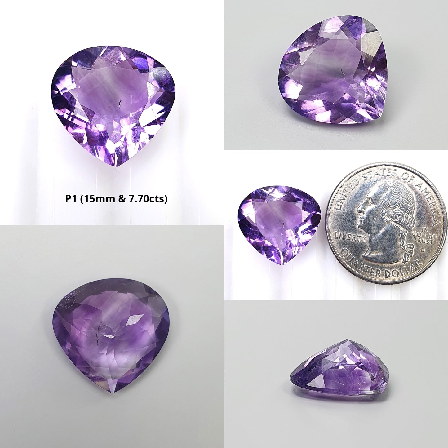 PURPLE RUTILE AMETHYST Quartz Gemstone Normal Cut : Natural Untreated Amethyst Heart & Oval Shape