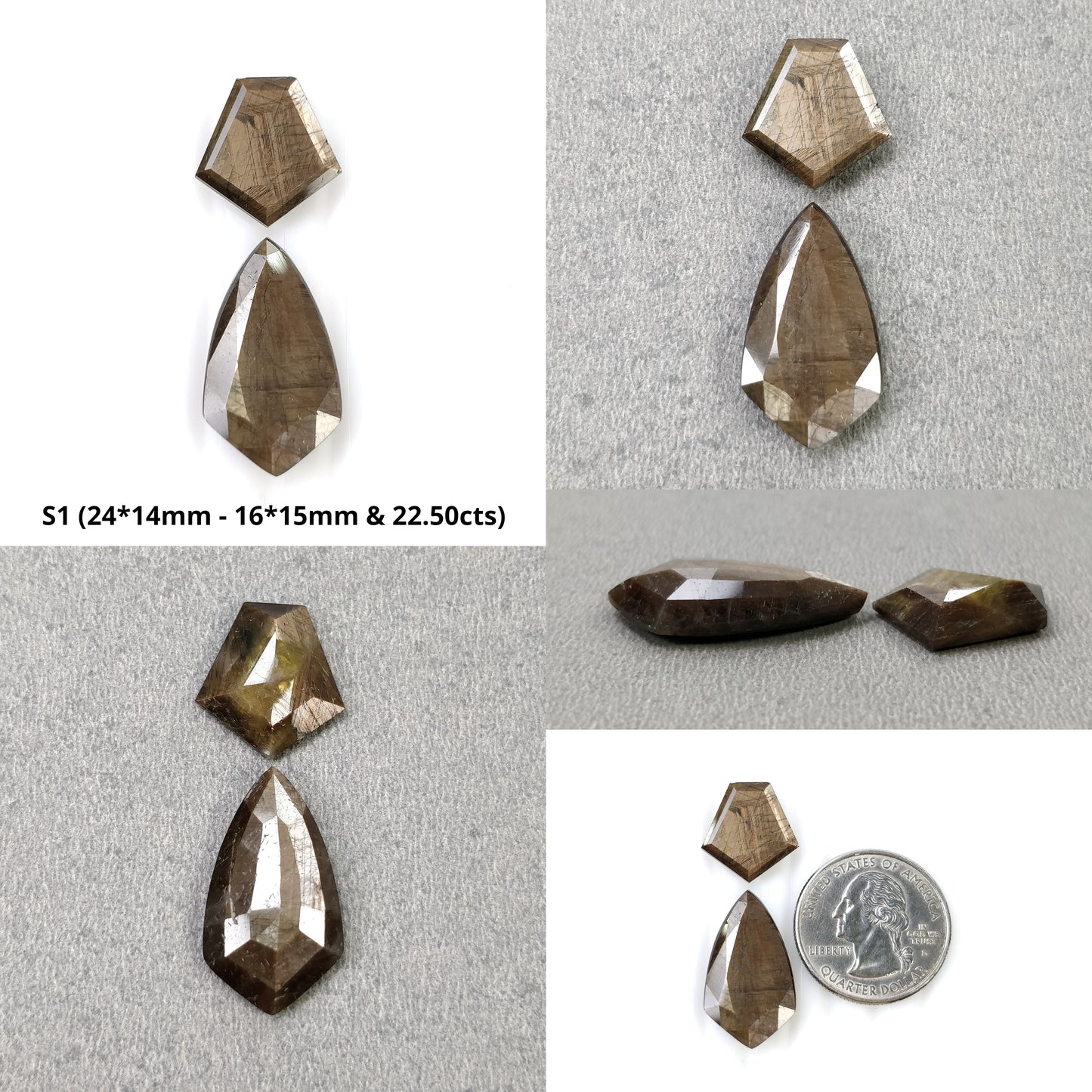 Golden Brown CHOCOLATE SAPPHIRE Gemstone Normal Cut : Natural Untreated Sheen Sapphire Uneven Shape 2 & 3pcs, Pair
