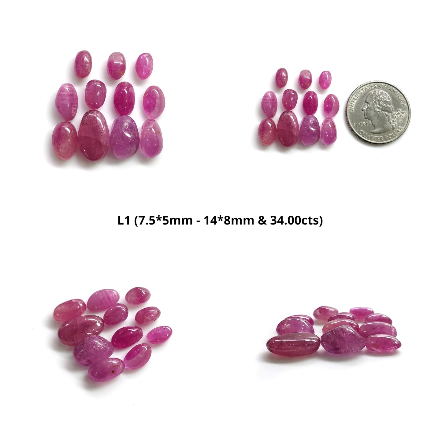 Burmese Ruby Gemstone Cabochon : Natural Untreated Unheated Ruby Uneven Shape Tumble Lots