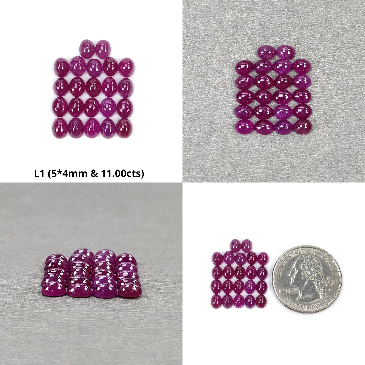 Ruby Gemstone Cabochon : Natural Untreated Unheated Red Ruby Oval Shape Lots For Jewelry