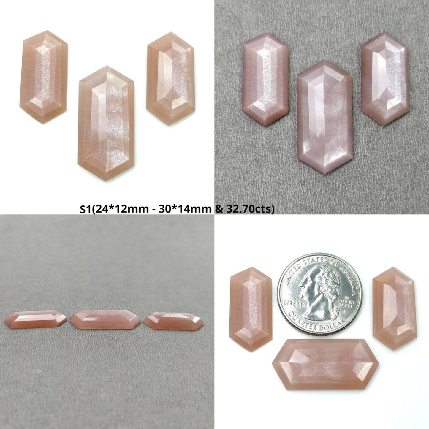 Step Cut Moonstone