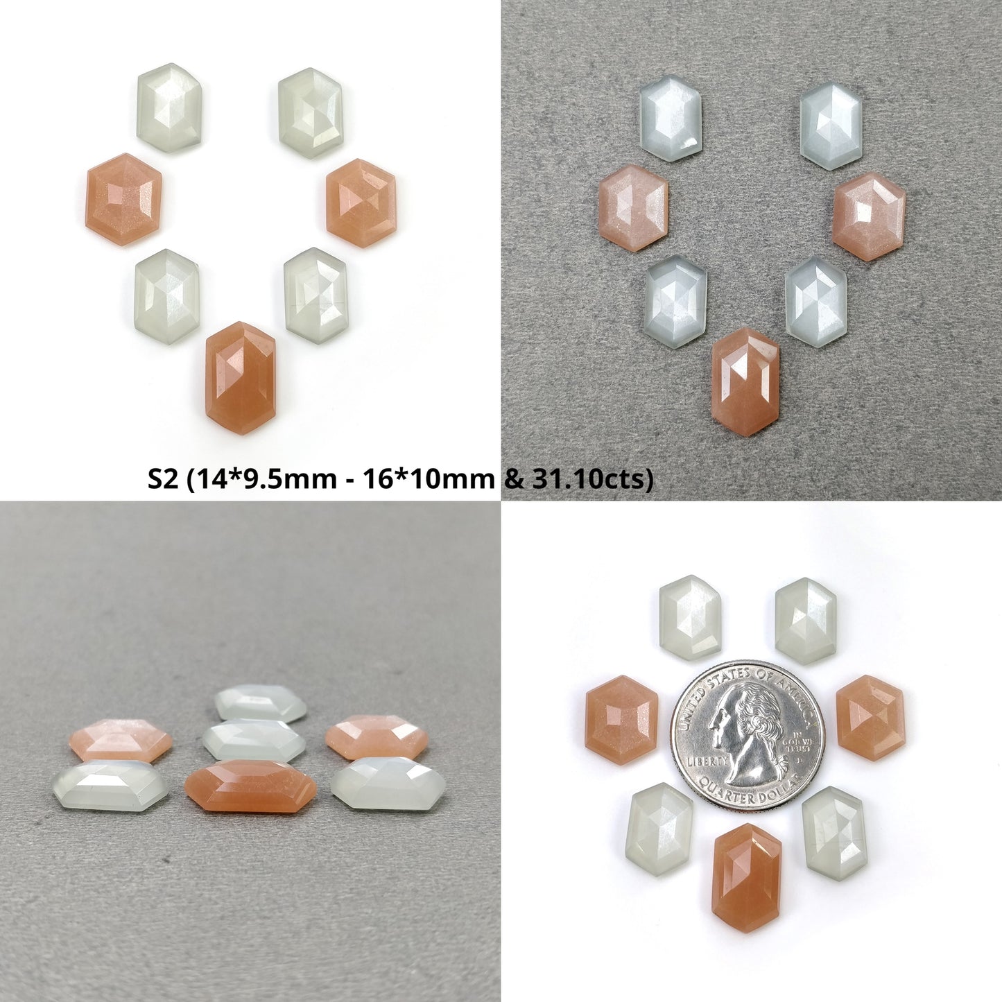 Hexagon Shape Moonstone