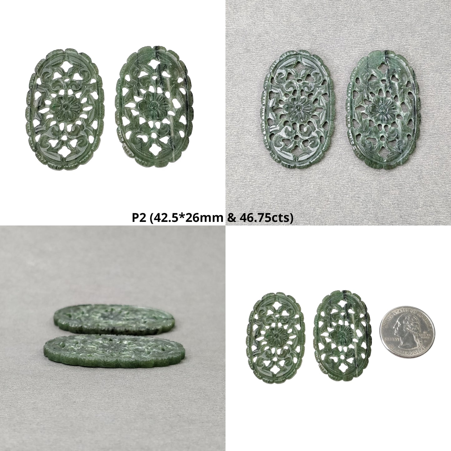 GREEN QUARTZ Gemstone Carving : Natural Untreated Quartz Hand Carved Oval Egg Uneven Shape Pair