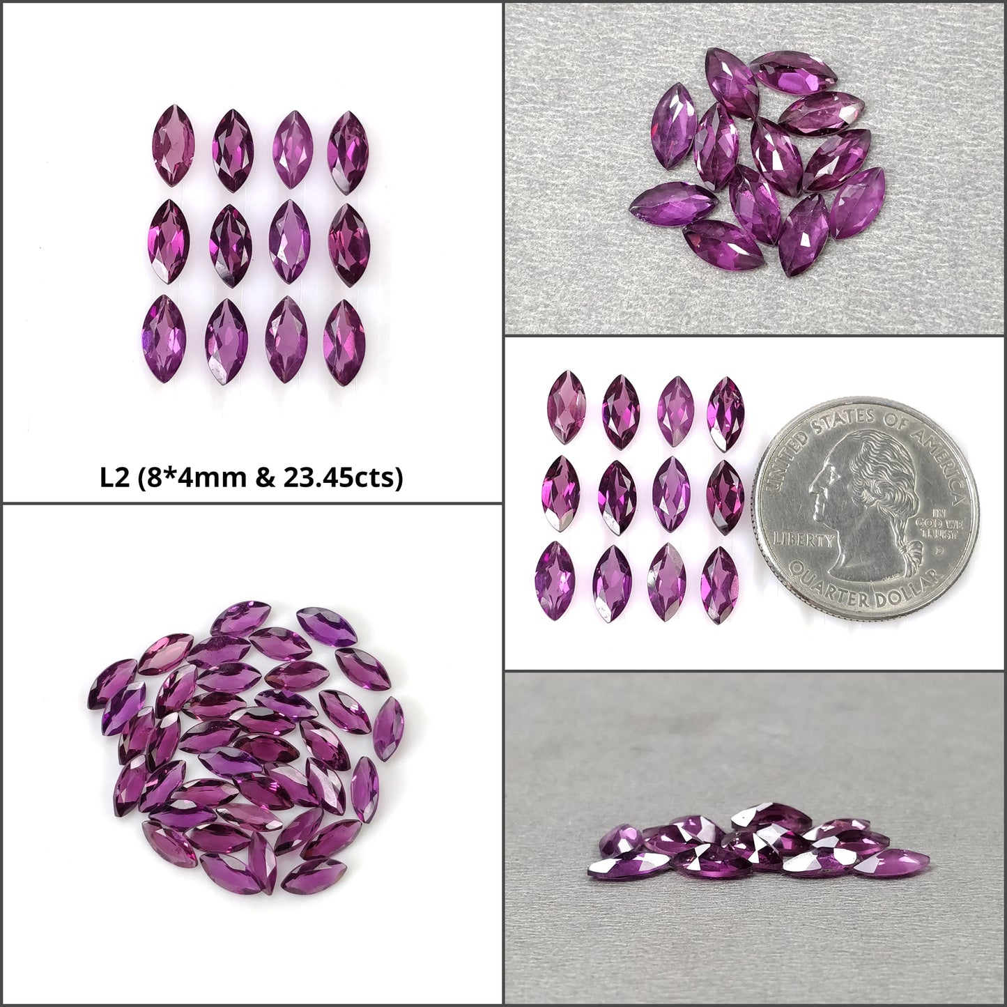 PURPLE GARNET Gemstone Normal Cut: Natural Untreated Garnet Round & Pear Triangle Shape 7pcs 22pcs 28pcs 35pcs 38pcs 100pcs Lot