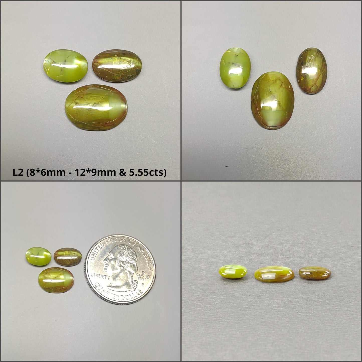 CHRYSOBERYL CAT'S EYE Gemstone Cabochon : Natural Untreated Unheated Cat's Eye Oval Shape Lots
