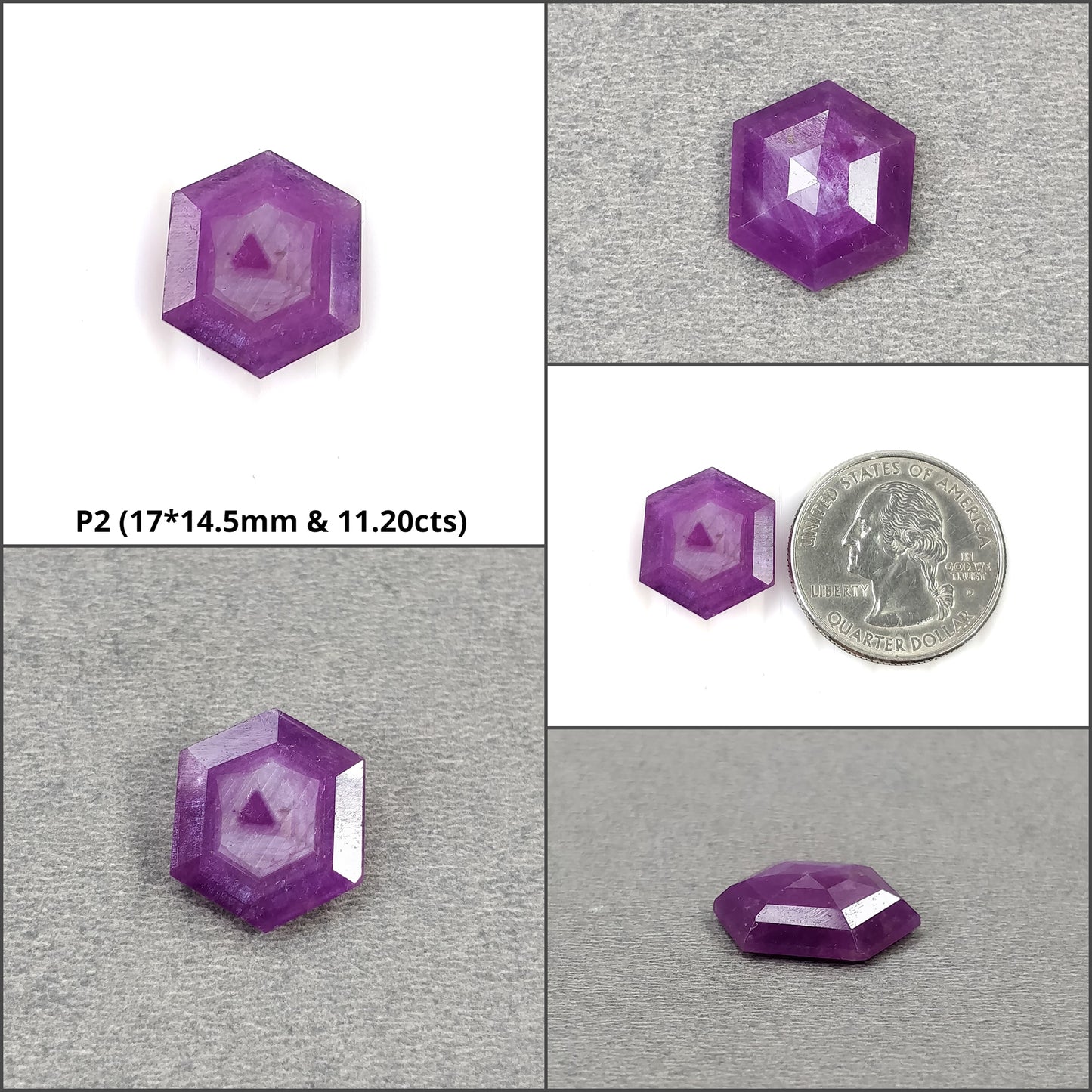Sapphire Gemstone Normal Cut : Natural Untreated Unheated Raspberry Pink Sheen Sapphire Record Keeper Hexagon Shape Sets