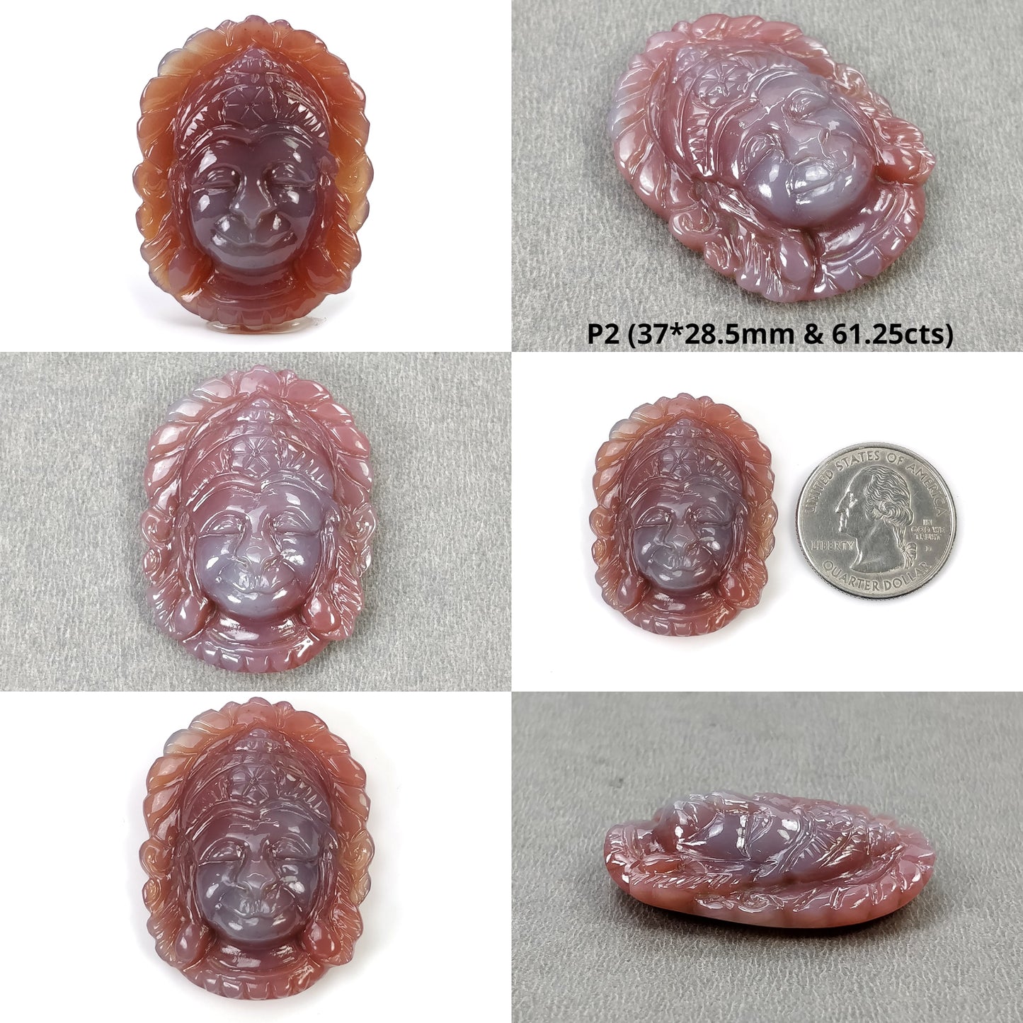 Agate Gemstone Carving : Natural Untreated Unheated Orange Agate Hand Carved Lord HANUMANA And BUDDHA