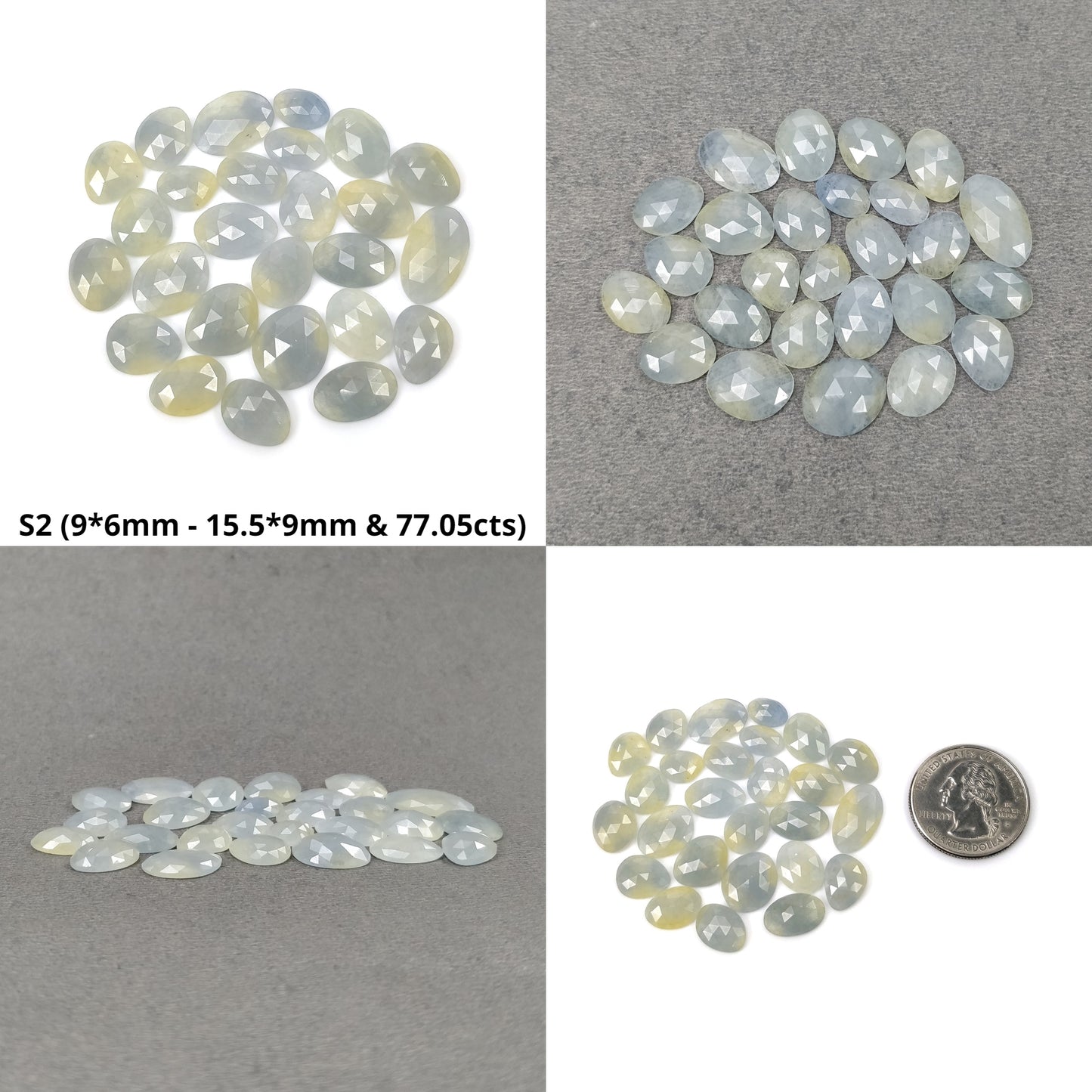 Sapphire Gemstone Rose Cut : Natural Untreated Unheated Sapphire Bi-Color Uneven Shape Lots