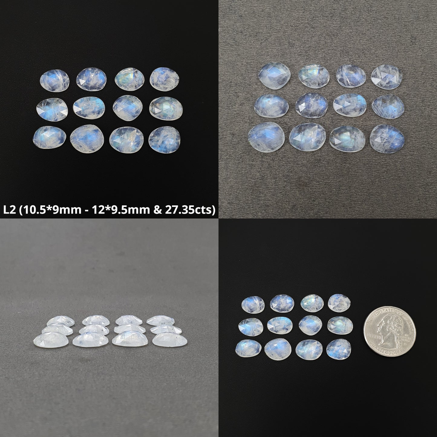 RAINBOW MOONSTONE Gemstone Rose Cut : Natural Untreated Unheated Moonstone Uneven Shape Lots