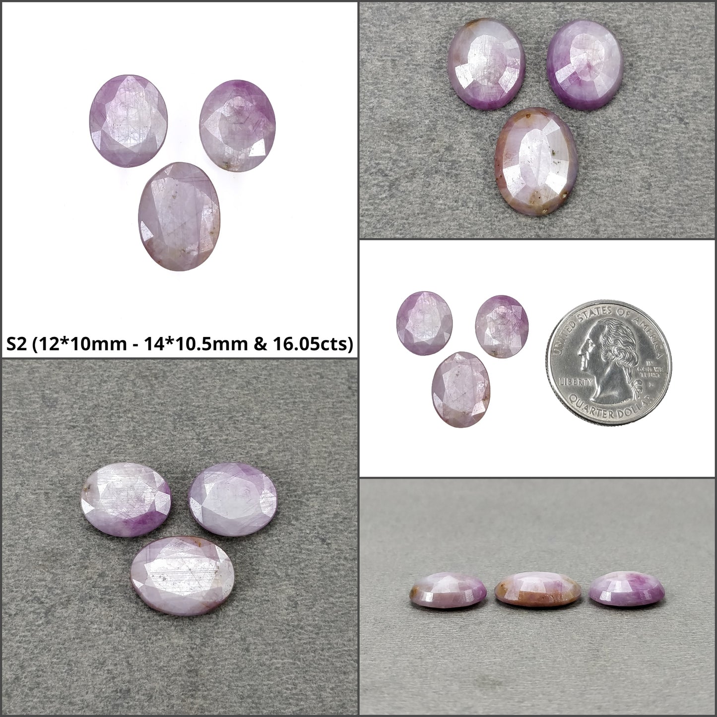 Sapphire Gemstone Normal Cut : Natural Untreated Unheated Raspberry Sheen Pink Sapphire Oval Shape Sets