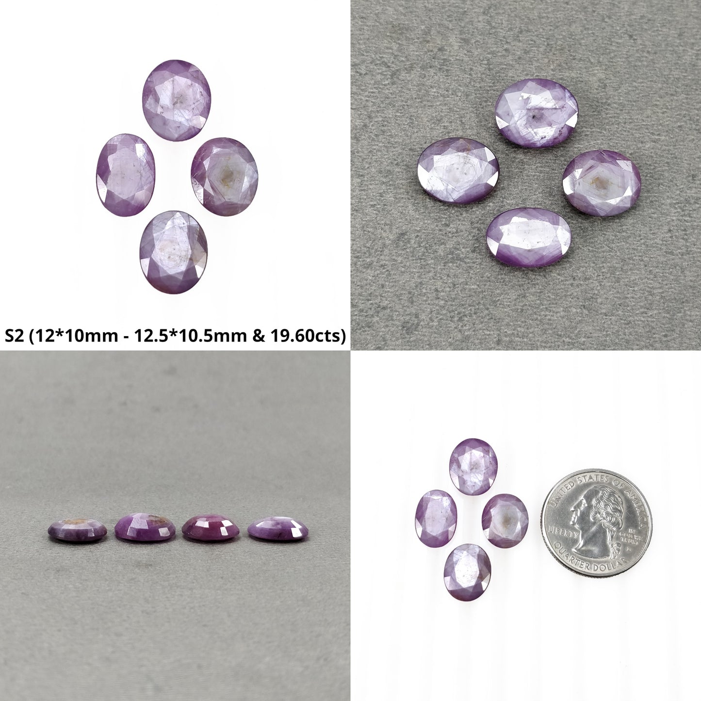 Sapphire Gemstone Normal Cut : Natural Untreated Unheated Raspberry Sheen Pink Sapphire Oval Shape Sets