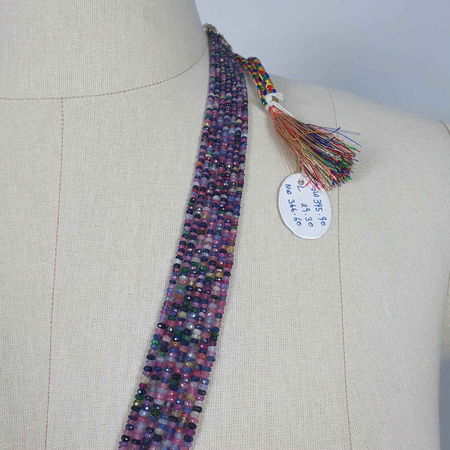 MULTI SAPPHIRE Gemstone NECKLACE : Natural Untreated Sapphire Faceted Shaded Rondelle Checker Cut Beads Necklace 19.2" - 22.2"