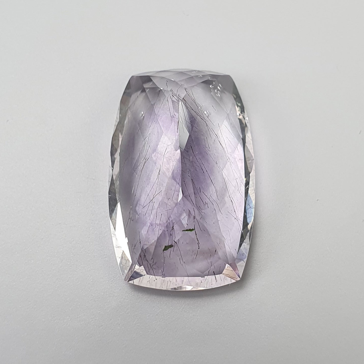 PURPLE RUTILE AMETHYST Quartz Gemstone Normal Cut : 20.03cts Natural Untreated Amethyst Cushion Shape 22*14mm (With Video)