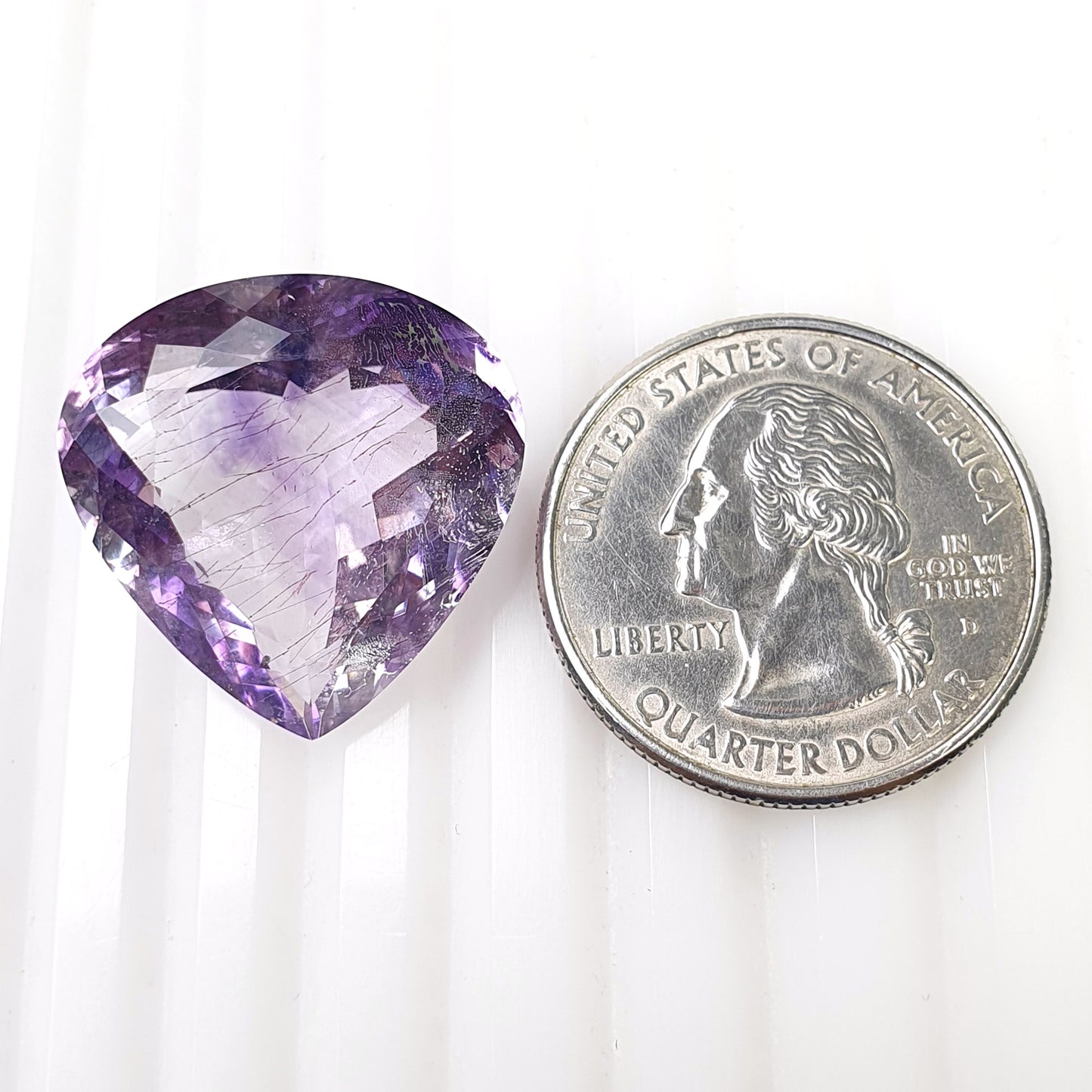 PURPLE RUTILE AMETHYST Quartz Gemstone Normal Cut : 25.00cts Natural Untreated Gemstone Heart Shape 21mm (With video)