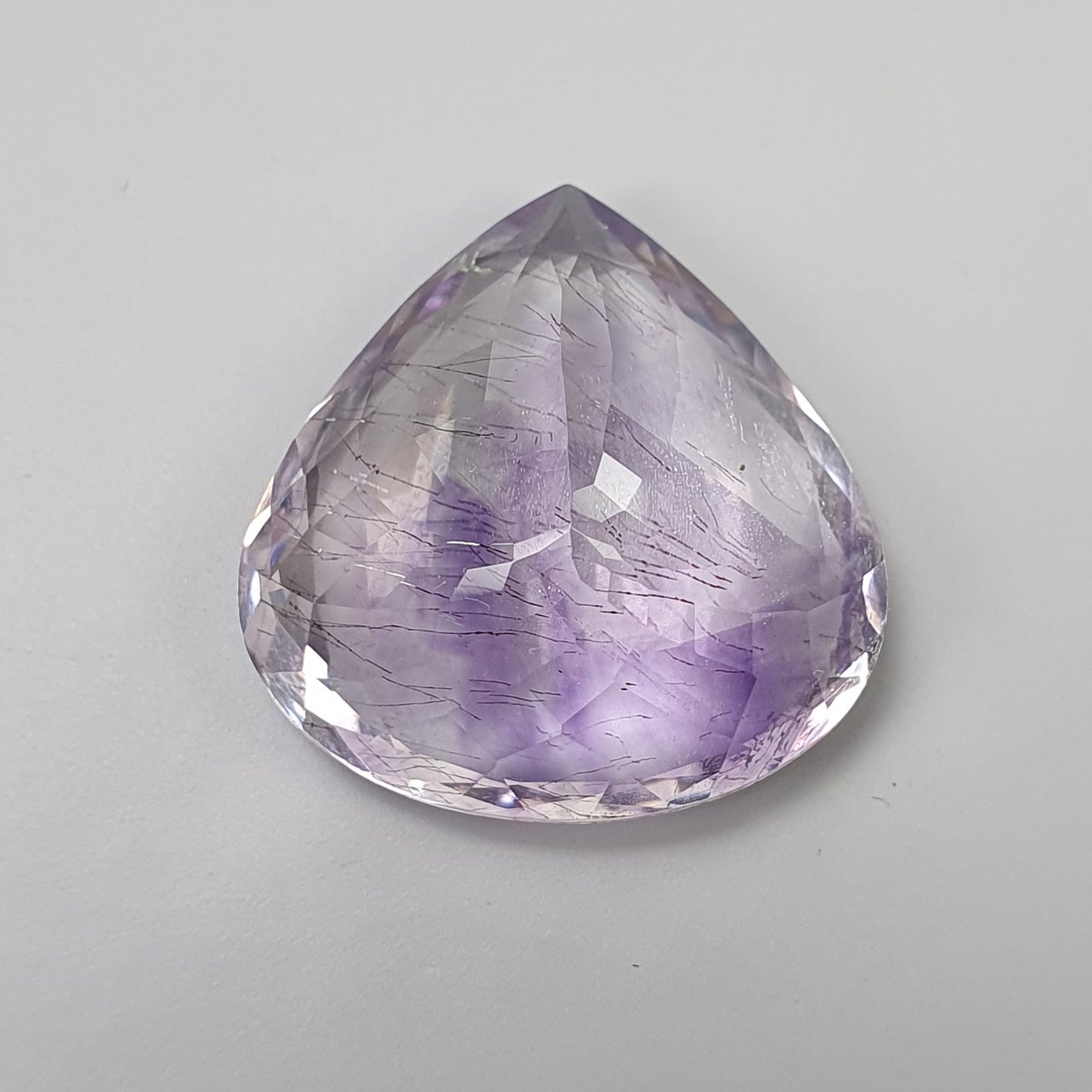 PURPLE RUTILE AMETHYST Quartz Gemstone Normal Cut : 25.00cts Natural Untreated Gemstone Heart Shape 21mm (With video)