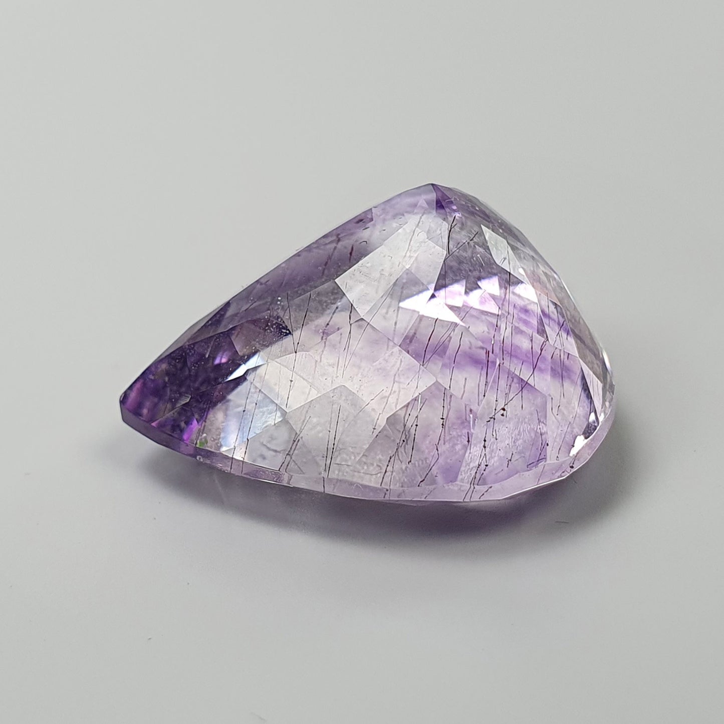 PURPLE RUTILE AMETHYST Quartz Gemstone Normal Cut : 25.00cts Natural Untreated Gemstone Heart Shape 21mm (With video)