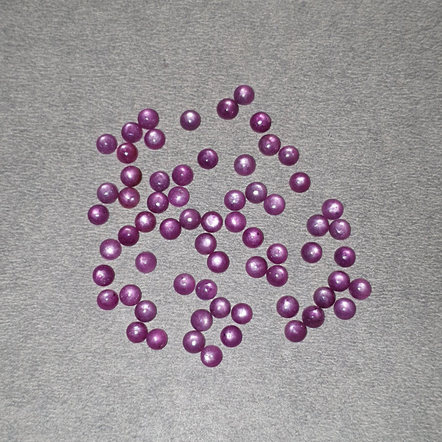 Star Sheen Ruby Gemstone Cabochon : 28.90cts Natural Untreated Ruby Round Shape Cabochon 4mm 65pcs