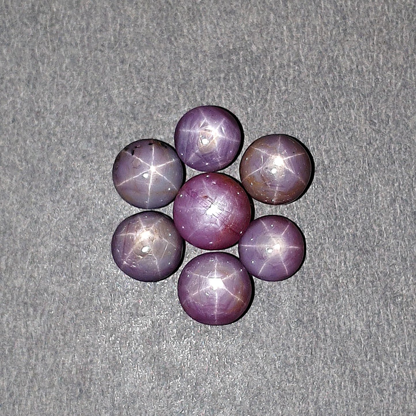 Star Sapphire Gemstone Cabochon: 38.35cts Natural Untreated Raspberry Pink Sapphire Round Shape Cabochon 6.5mm - 8mm 14pcs Set
