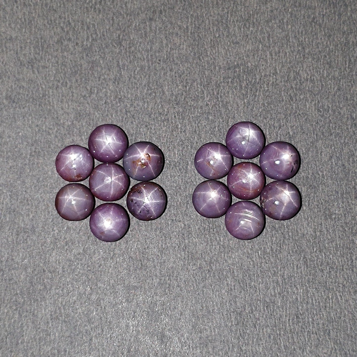 Star Ruby Gemstone Cabochon: 30.60cts Natural Untreated Pinkish Ruby Sapphire Star Round Shape Cabochon 6mm - 6.5mm 14pcs Set