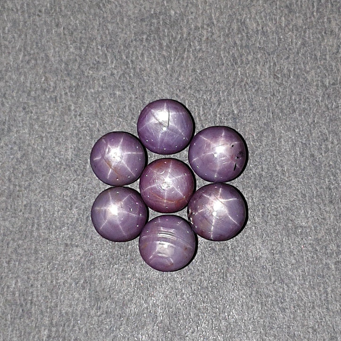 Star Ruby Gemstone Cabochon: 30.60cts Natural Untreated Pinkish Ruby Sapphire Star Round Shape Cabochon 6mm - 6.5mm 14pcs Set