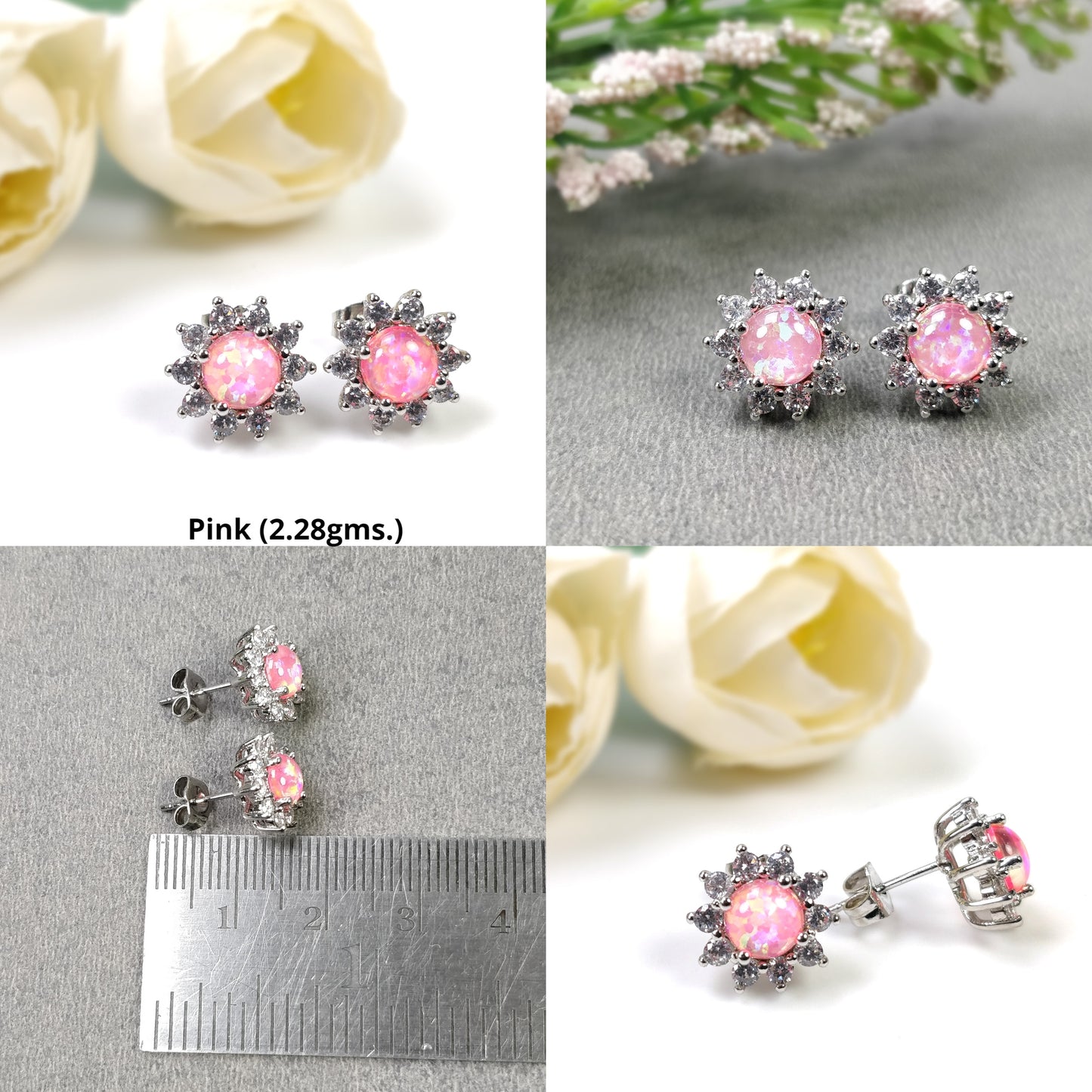 Pink Opal Earrings