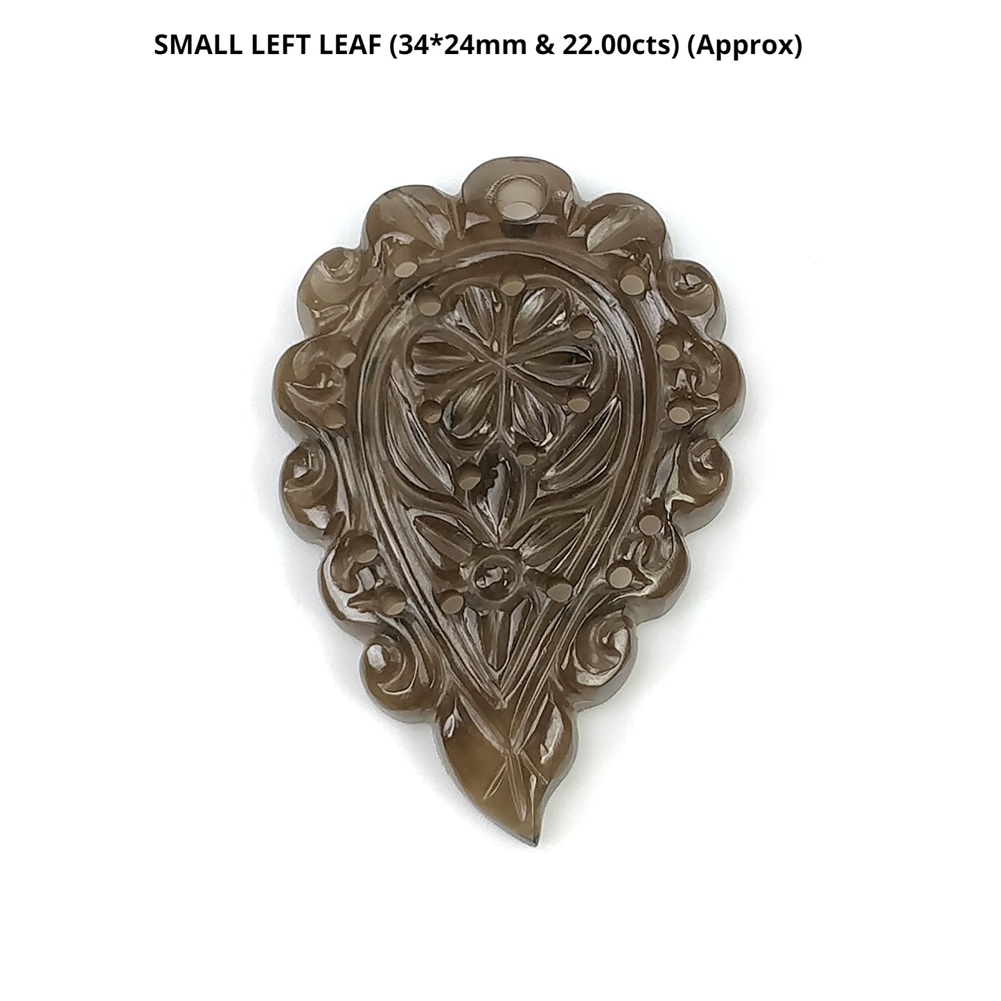 SMOKY QUARTZ Gemstone LEAF Carving : Natural Untreated Unheated Quartz Gemstone Hand Carved Leaves In Small Medium Large Sizes