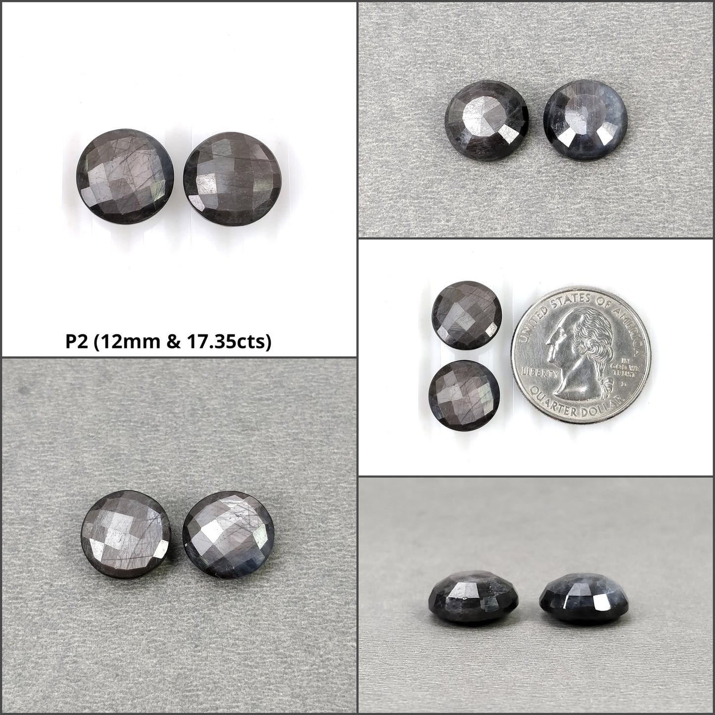 Sapphire Gemstone Normal & Checker Cut : Natural Untreated Chocolate And Silver Sapphire Round Oval Shape Pairs