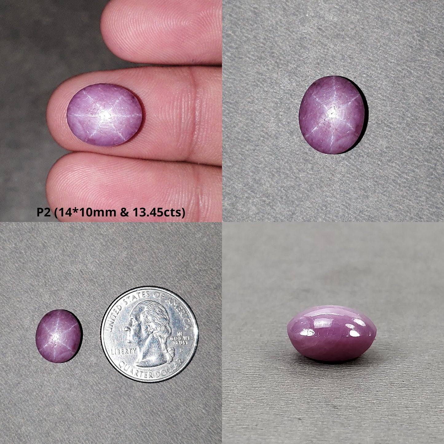 Star Sapphire Gemstone Cabochon : Natural Untreated African Pink Sapphire 6Ray Star Oval Shape 1pcs & 2pcs