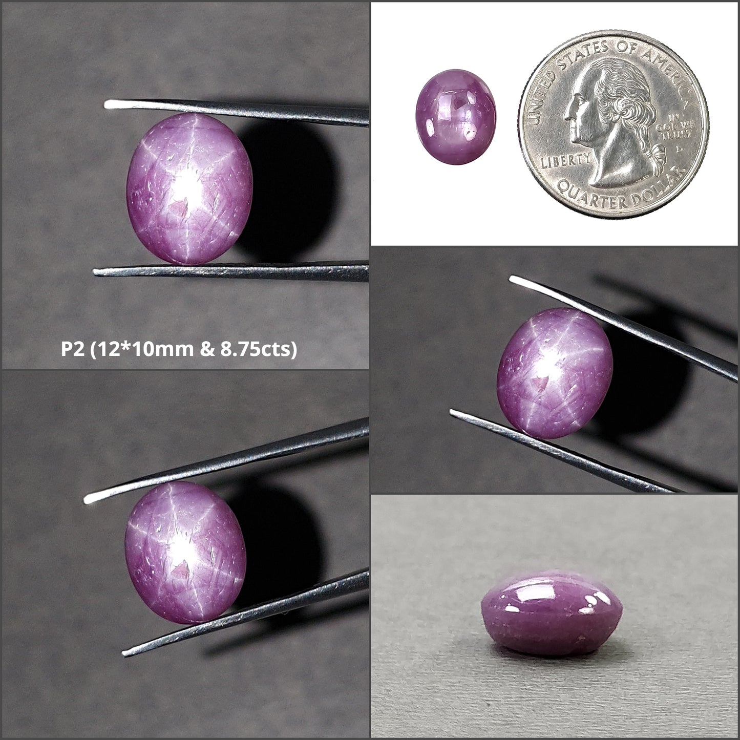 Exclusive Rare Record Keeper STAR SAPPHIRE Gemstone Cabochon : Natural Untreated African Pink Sapphire 6Ray Star Oval Shape