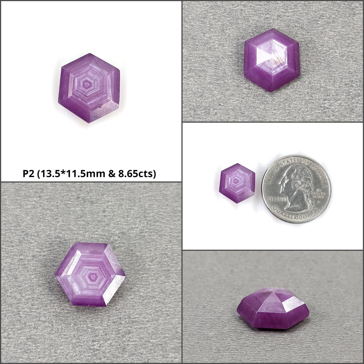 Sapphire Gemstone Normal Cut : Natural Untreated Unheated Raspberry Pink Sheen Sapphire Hexagon Shape