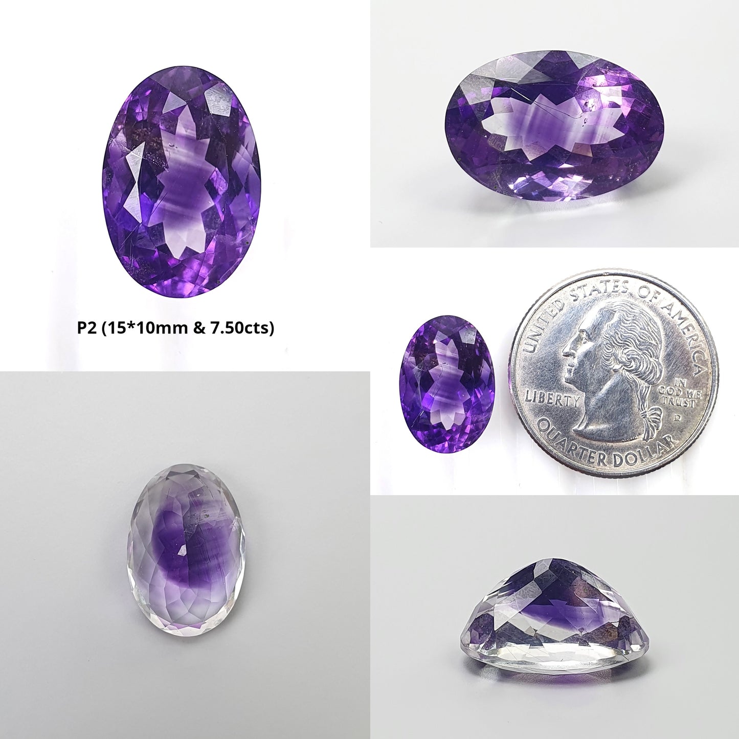 PURPLE RUTILE AMETHYST Quartz Gemstone Normal Cut : Natural Untreated Amethyst Heart & Oval Shape