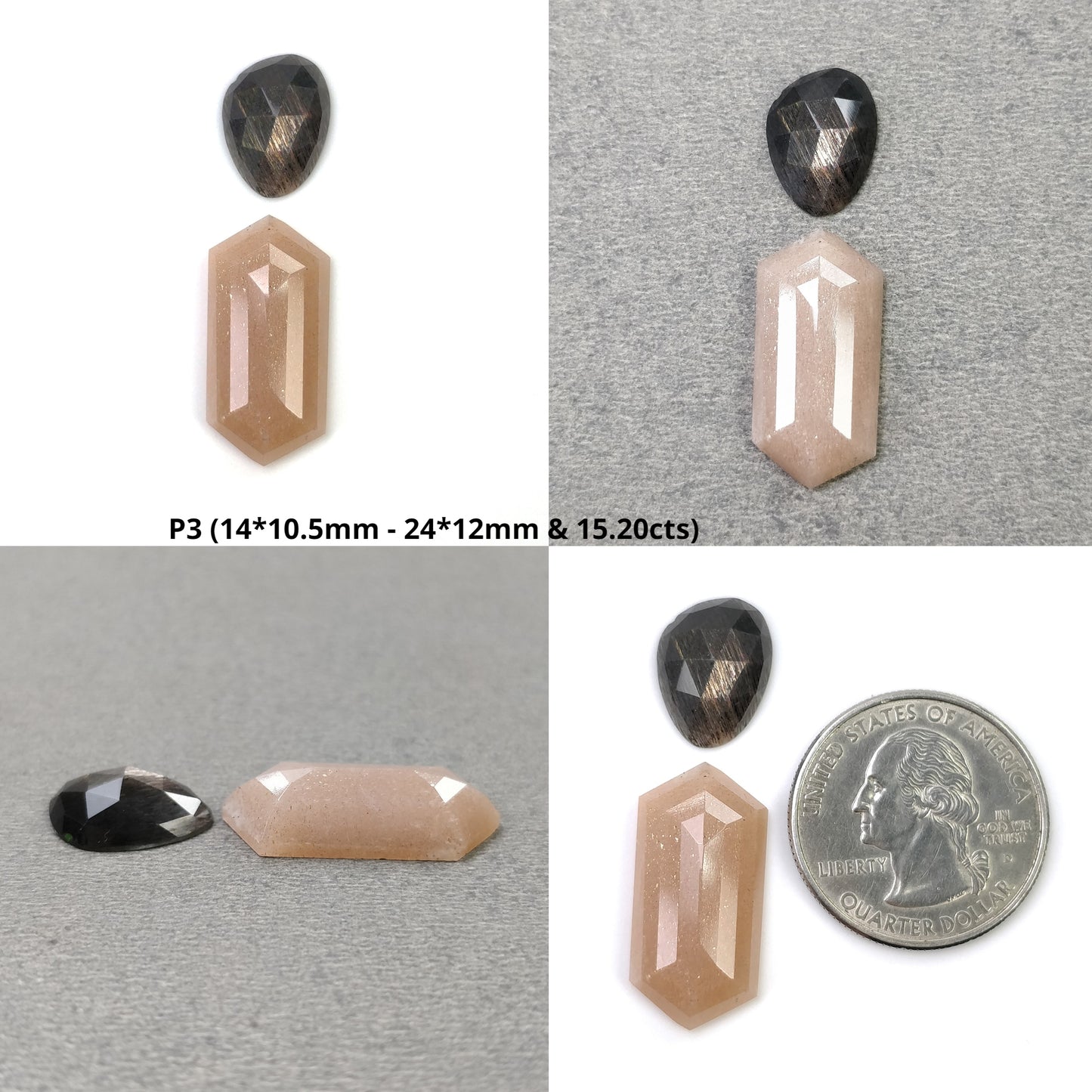 Hexagon Shape Moonstone