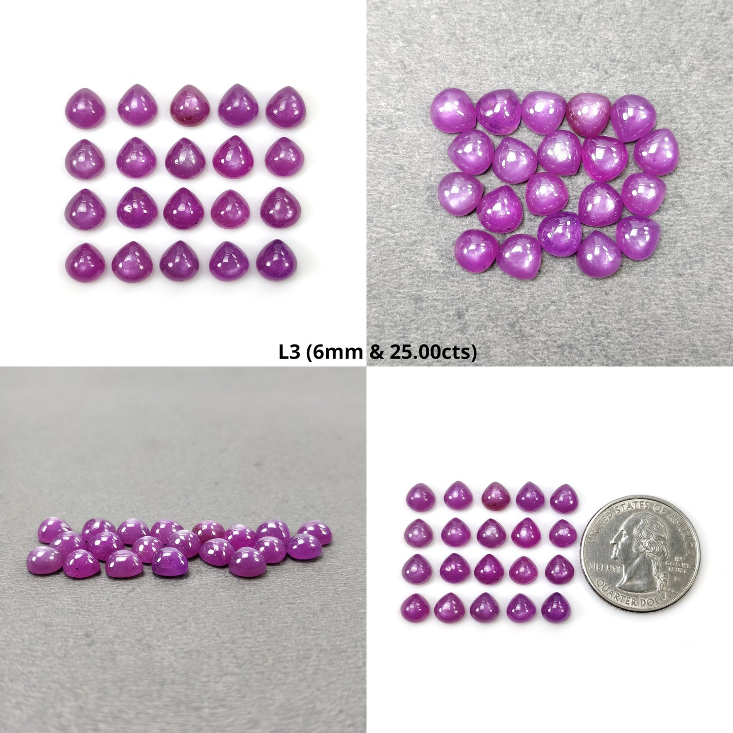 Raspberry Sheen Pink SAPPHIRE Gemstone Cabochon : Natural Untreated Sapphire Heart Shape 12pcs 13pcs 20pcs 23pcs Lot