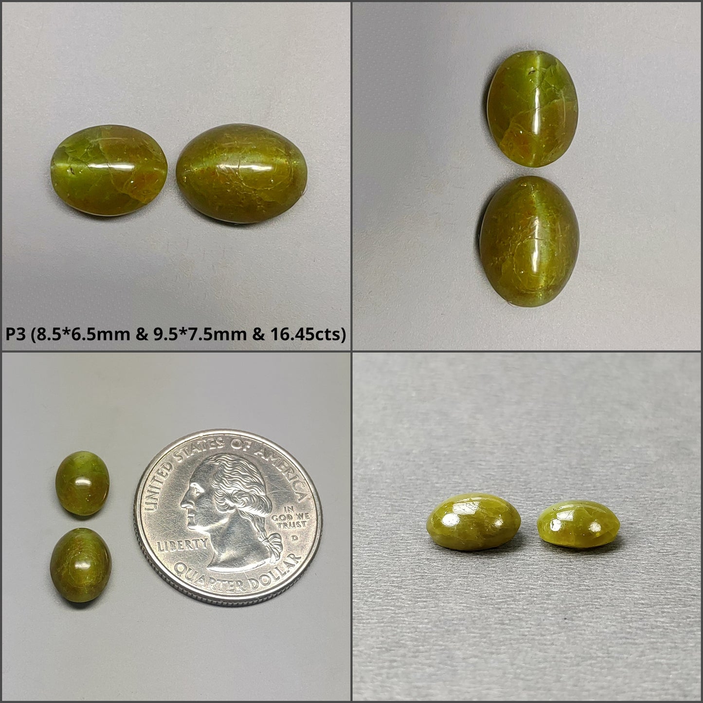 CHRYSOBERYL CAT'S EYE Gemstone Cabochon : Natural Untreated Unheated Cat's Eye Round And Oval Shape 1pcs 2pcs & 3pcs