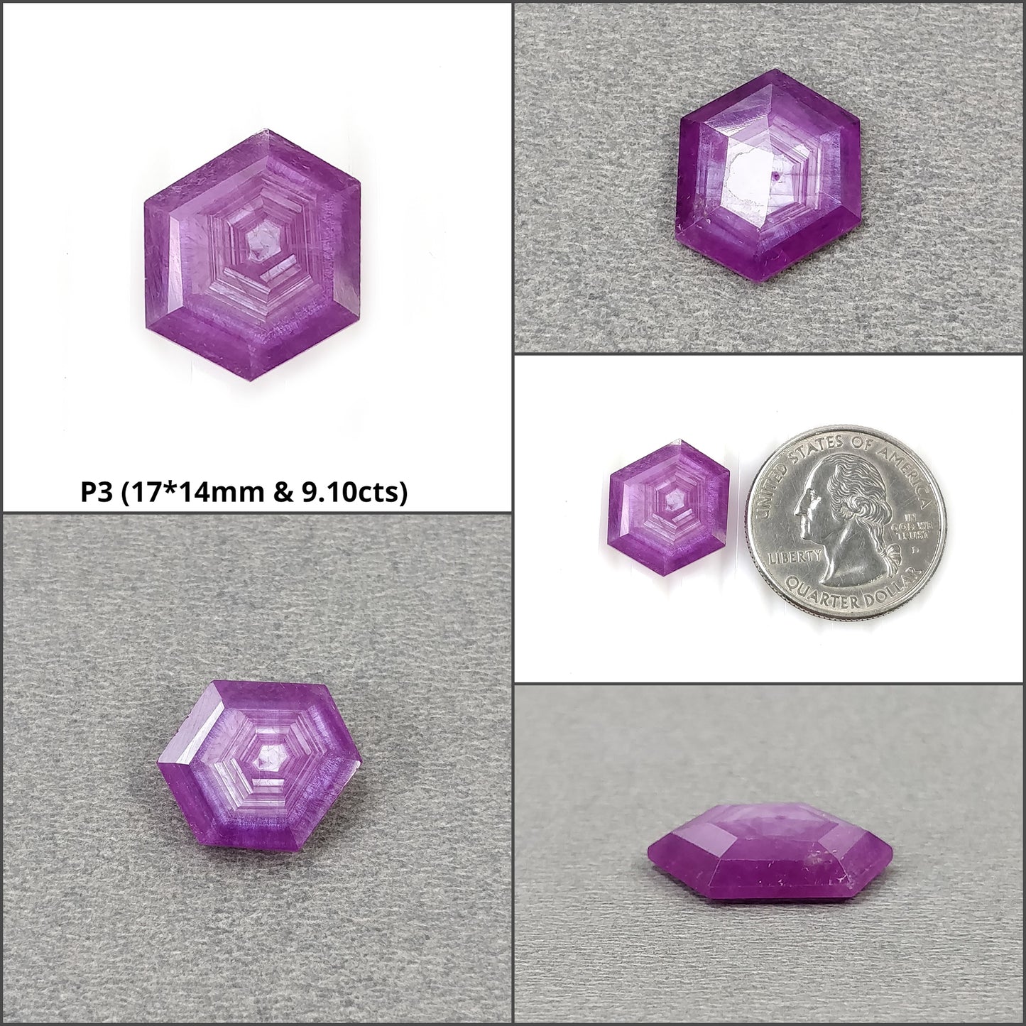 hexagon Shape Sapphire