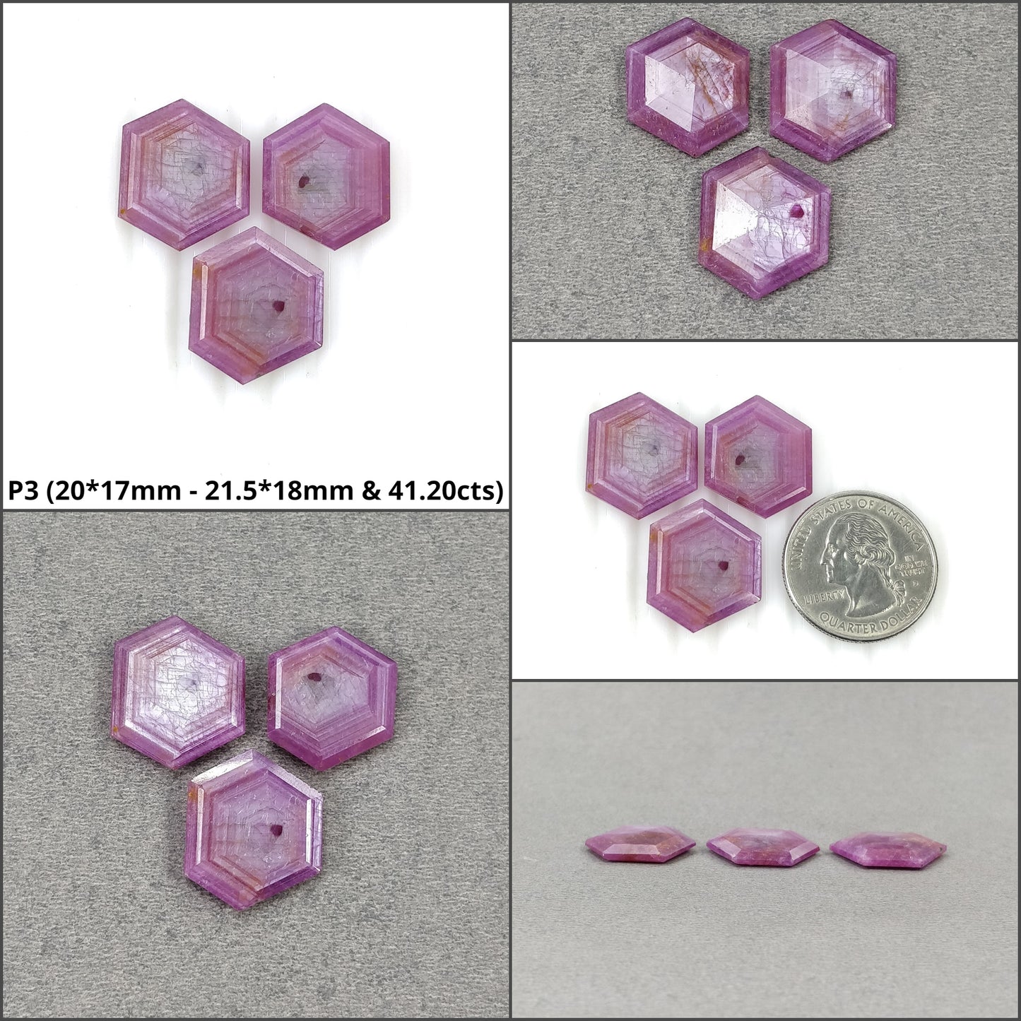 Hexagon Shape Gemstone
